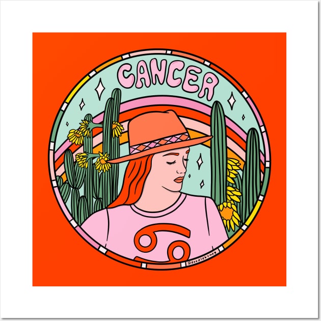 Cancer Cowgirl Wall Art by Doodle by Meg